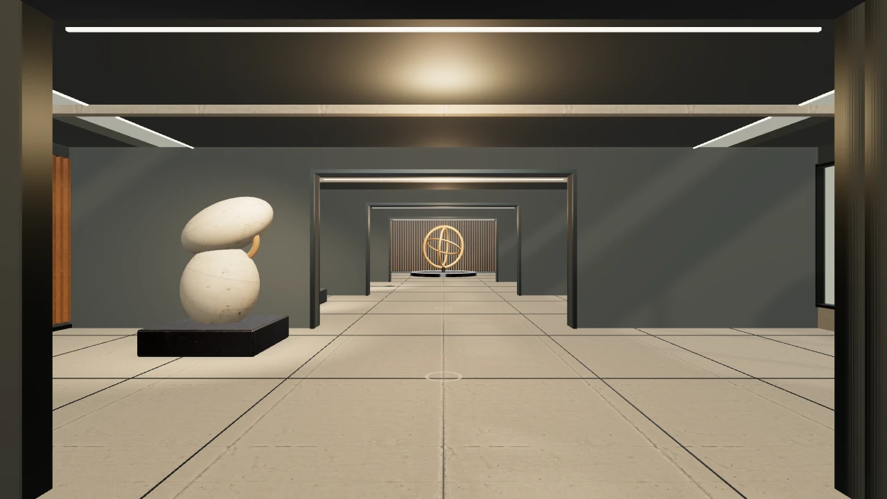 Vue de la galerie Atelier Immersive, rendue par le véritable moteur 3D
